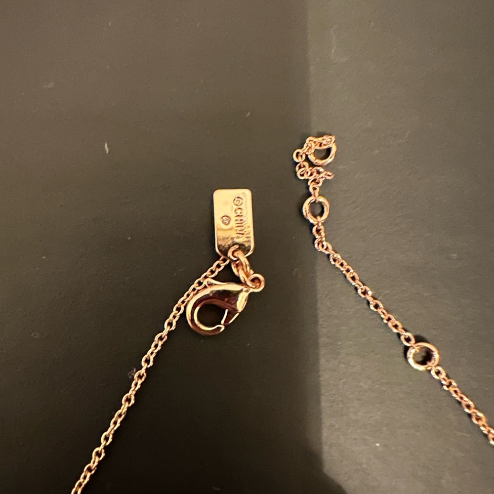 Coach rose gold brass crystal necklace and matching flower earring set - Picture 4 of 5